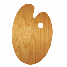 Палітра дерев'яна, овальна, ергономічна, промаслена, 25х35см, ROSA Gallery