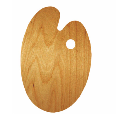 Палитра деревянная, овальная, эргономичная, промасленная, 25х35 см, ROSA Gallery