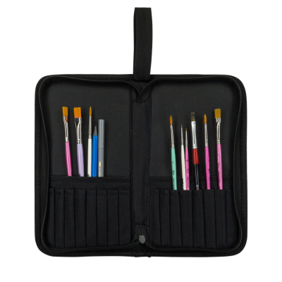 Пенал для пензлів чорний 13x25 см, DK ART