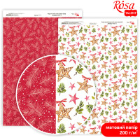 Бумага дизайнерская двухсторонняя матовая „Holiday Time“ 5, 21х29,7 см, 200 г/м2, ROSA TALENT