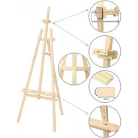 Мольберт стационарный №41, Лира, сосна, 71х80х170 см, Мак, высота полотна 124 см, ROSA Studio