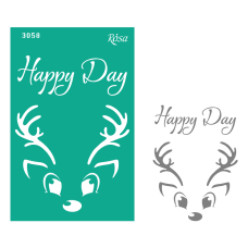 Трафарет многоразовый, №3058, Элементы и надписи 13х20см, серия Новый год, ROSA Talent