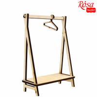 Лялькові меблі, „Стійка для одягу“ 1 + 2 плічка, модерн, фанера, 4х8,6х12см, ROSA TALENT