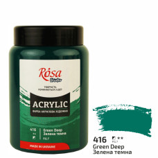 Фарба акрилова, Зелена темна, 400 мл, ROSA Studio (322419416)