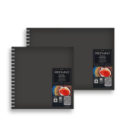 Блокнот для рисунка на спирали Black 30х30 см, 190г/м2 40 листов, черная бумага Fabriano