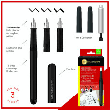 Набор для каллиграфии, Beginner's Calligraphy Set (авторучка, 3 пера, конвертер), Manuscript