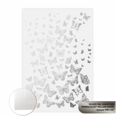 Калька с тиснением полупрозрачная „Silver Butterflies“, 21х29,7см, 100 г/м2, ROSA TALENT (5320006)