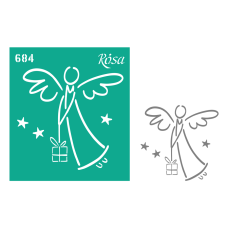 Трафарет многоразовый самоклеющийся, №684, 9х10см, серия Новый год, ROSA Talent