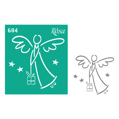 Трафарет многоразовый самоклеющийся, №684, 9х10см, серия Новый год, ROSA Talent