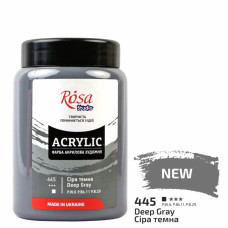 Фарба акрилова, Сіра темна, 400 мл, ROSA Studio (322419445)