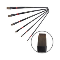 Кисть Синтетика плоская, Red stripe 1018, № 2, длинная ручка KOLOS