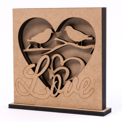 3D композиция „Love“ 4, МДФ, 14х14,5 см, ROSA Talent