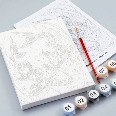 Набор картина по номерам Рыбки кои, 15x20 см, с мольбертом ROSA START Набор картина по номерам Рыбки кои, 15x20 см, с мольбертом ROSA START