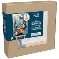 Набор картина по номерам Рыбки кои, 15x20 см, с мольбертом ROSA START