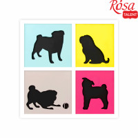 Набор картина 3D „4 Dogs“, ДВП грунтованное, 3 слоя, 30х30 см, ROSA TALENT (N0003502)