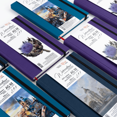 Блокнот для іллюстрацій та акварелі A5, 250 г/м2, 32 листа, папір білий, Unica (Fabriano), ROSA Gallery