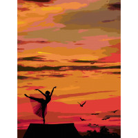 Холст на картоне с контуром, Пейзаж №40, 30х40, хлопок, акрил, ROSA START (GPA283840)