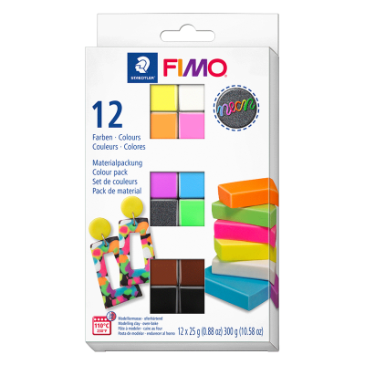 Набор пластики Effect Neon Colours, 12х25гр, Fimo