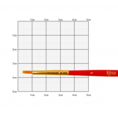 Пензель Синтетика плоска, № 1, коротка ручка ROSA START