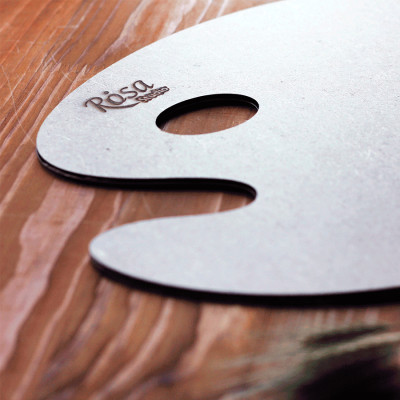 Палитра деревянная, овальная, ДВП ґрунтованное, 25х35 см, ROSA Studio