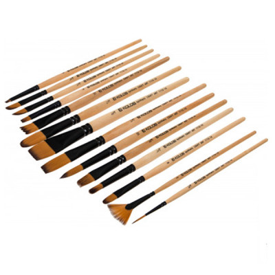Набір синтетичних пензлів 1115-14 Craftart 14 шт, KOLOS