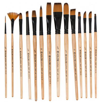 Набір синтетичних пензлів 1115-14 Craftart 14 шт, KOLOS