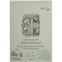 Альбом для эскизов на спирали AUTHENTIC (Bristol) А3, 185 г/м2, 50 л, белая и гладкая бумага, SMILTAINIS