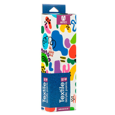 Набор акриловых красок для росписи тканей Colors 12x10мл Arteo