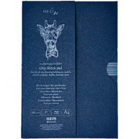 Склейка для ескизов в папке AUTHENTIC А4, 180 г м2, 30л, серый цвет, SMILTAINIS