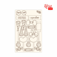 Чіпборд для скрапбукінгу Cake delicious 2, білий картон, 12,8 х20см, ROSA TALENT