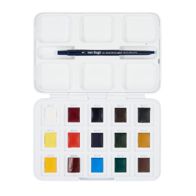 Набір акварельних фарб, VAN GOGH, Pocket box, 12 кювет+3 БЕЗКОШТОВНО, Royal Talens