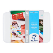 Набор акварельных красок VAN GOGH Pocket box 12 кювет + 3 БЕСПЛАТНО, Royal Talens