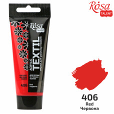 Краска по ткани акриловая, Красная, 60 мл, ROSA TALENT (263460406)