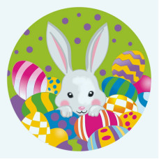 Полотно на картоні з контуром, „Весняний кролик“, 20х20, бавовна, акрил, ROSA START