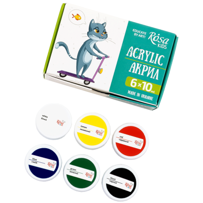Набір дитячих акрилових фарб Cats 6×10 мл ROSA Kids