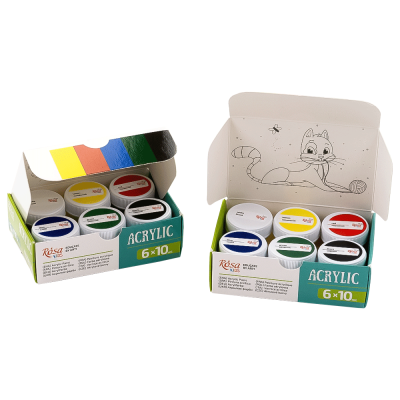 Набір дитячих акрилових фарб Cats 6×10 мл ROSA Kids