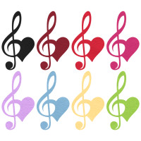 Набір фетрових заготовок „Ноти“ 1, 8шт, ROSA Talent