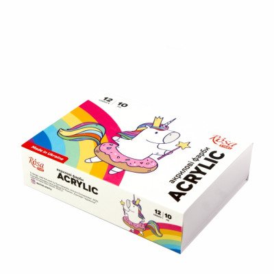 Набор акриловых красок Unicorn 12x10 мл, ROSA START 322111006