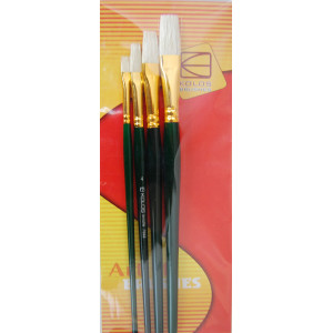 Набір пензлів 7066, щетина плос, 4 шт, KOLOS