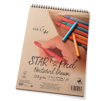Альбом для ескізів на спіралі STAR T (Kraft), А4, 125г/м2, 20л, коричневий колір, SMILTAINIS