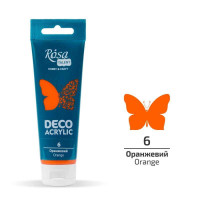 Акрил для декора, Оранжевый, матовый, 75 мл, ROSA TALENT