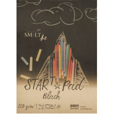 Склейка для рисунка STAR T А5 120 г/м2 20 л чёрная бумага SMILTAINIS