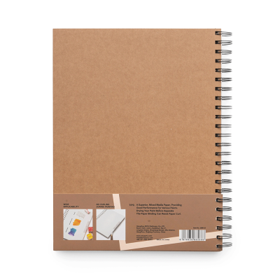 Блокнот на спіралі Mixed Media, 22,9х30,5см, 180г/м2, 40л, HIMI