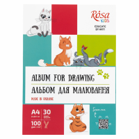 Альбом-склейка для малювання, Cats, А4, 100г/м2, 30л, ROSA Kids