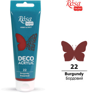 Акрил для декора Бордовый, матовый, 75 мл, ROSA TALENT (322222)