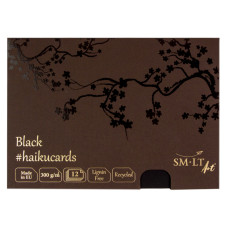 Набір чорних листівок HAIKU в коробці 14,8х21 см, 300г/м2, 12арк Smiltainis (BC-12(300)/BLA)