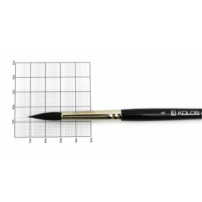 Кисть Белка круглая, Classic 3049R, № 6, короткая ручка KOLOS