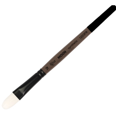 Кисть синтетика овальная MOON 1203FR №12 короткая ручка ROSA