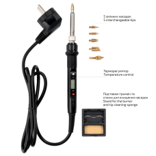 Выжигатель по дереву с терморегулятором, набор 5 насадок, ROSA START