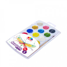 Набор медовой акварели Творчество, 12 + 6 цв, Перл, С / кисточкой, ГА ммА